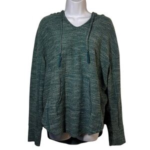 Roxy Green and White V-Neck Hoodie